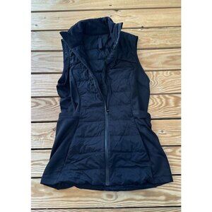 Lululemon Down For It All Puffer Vest Size 4 Women’s Black  Full Zip